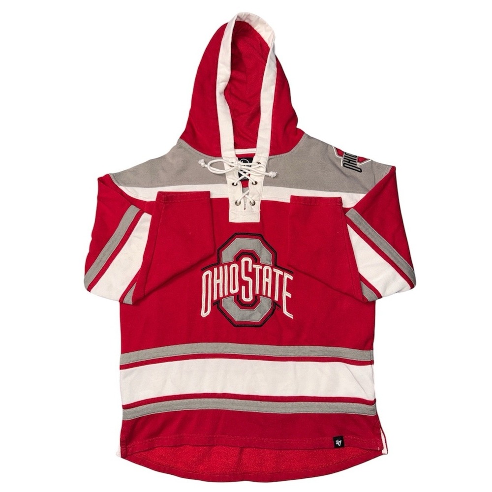 Ohio State '47 Lace‑Up Hoodie — Size Large